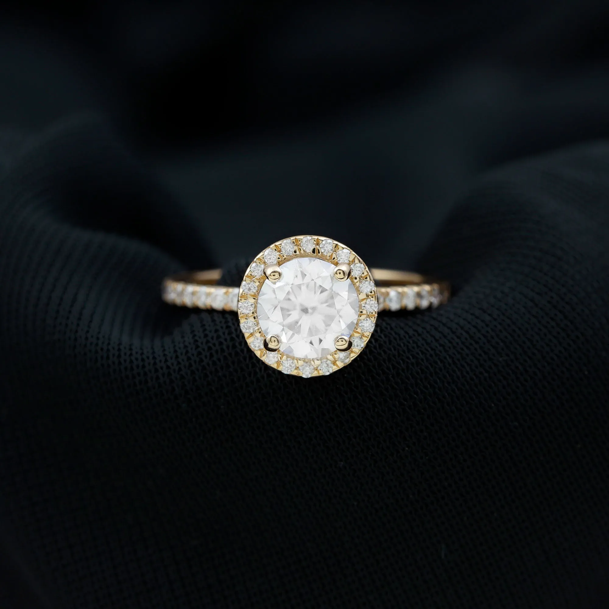 2 CT Moissanite Halo Solitaire Wedding Ring
