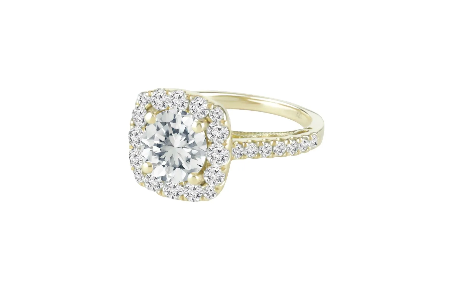 2.44 ctw GIA Certified Diamond Engagement Ring 18k Yellow Gold
