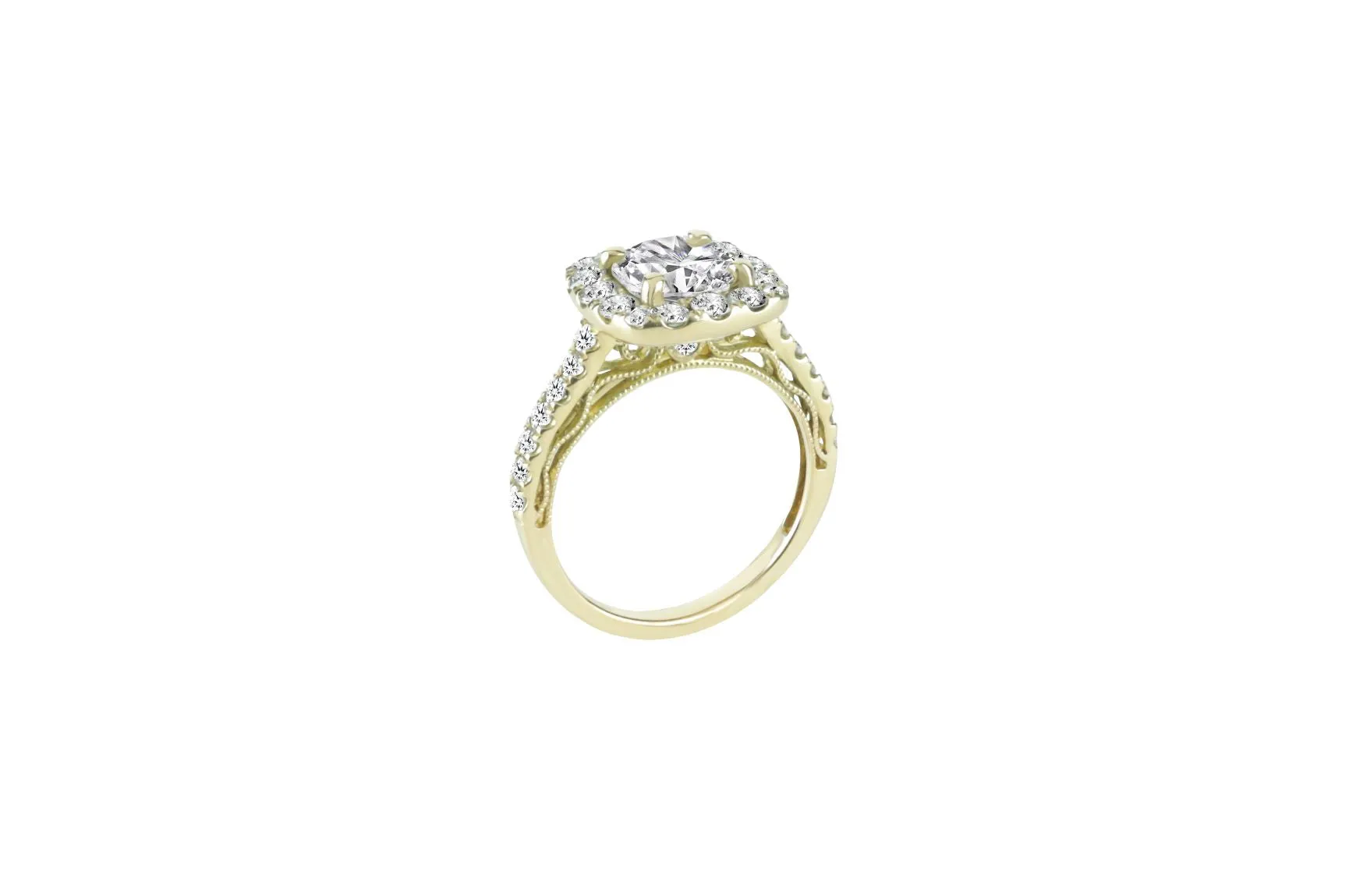 2.44 ctw GIA Certified Diamond Engagement Ring 18k Yellow Gold