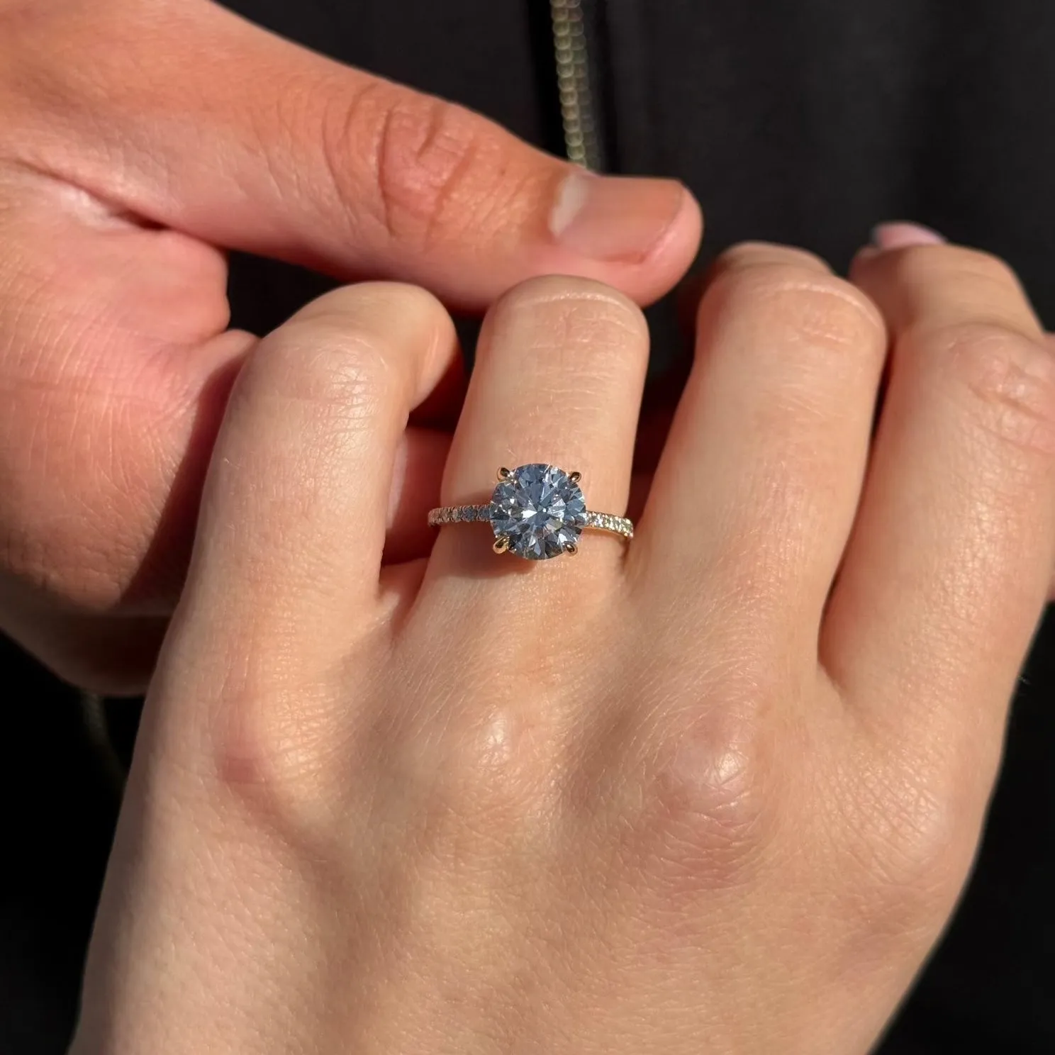 2.54 Carat Lab Round Engagement Ring with Signature Setting | Engagement Ring Wednesday