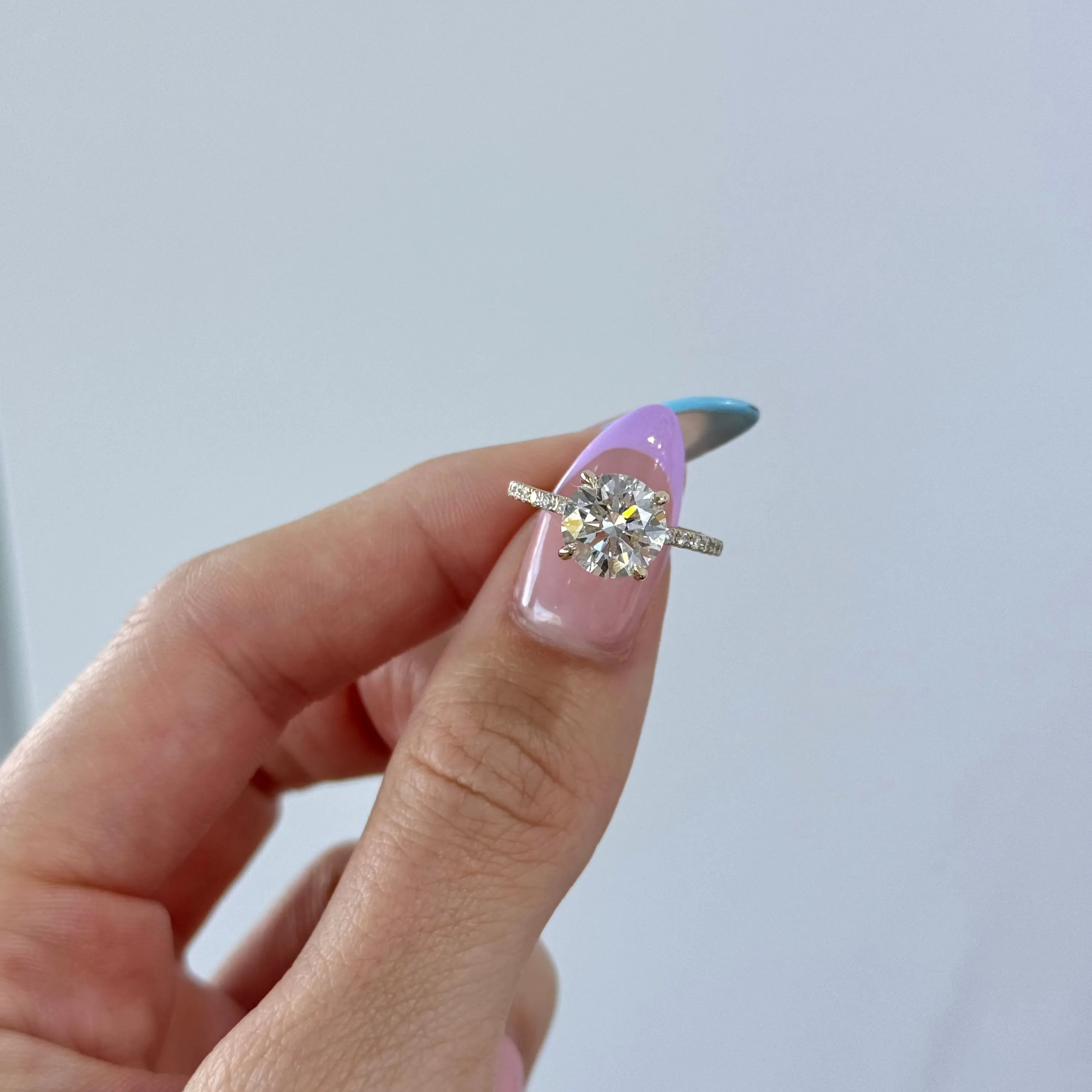 2.54 Carat Lab Round Engagement Ring with Signature Setting | Engagement Ring Wednesday