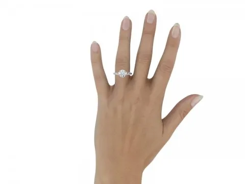 2.67ct Round Brilliant Three Stone Ring with Tapered Baguette Side Stones