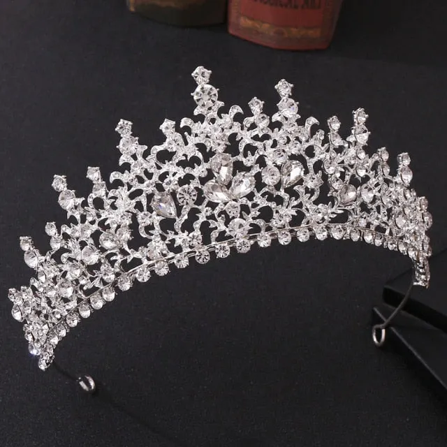 A158 New Golden Bride Crown Princess Headwear Birthday Rhinestone Headband Wedding Hair Jewelry Bridal Tiaras Vintage Headpieces
