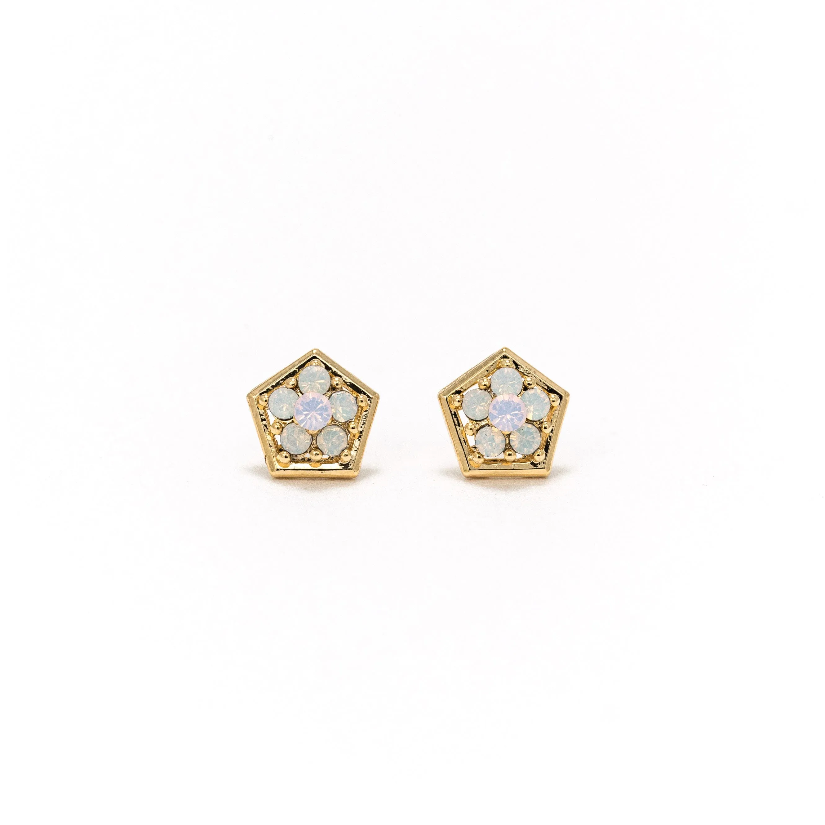 Anise Stud Earrings White Opal