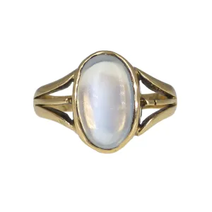 Antique Edwardian Gold Moonstone Solitaire Ring Antique Edwardian Gold Moonstone Solitaire Ring