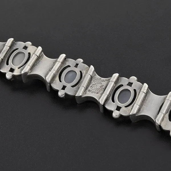 ANTONIO PINEDA Vintage Sterling & Moonstone Link Bracelet