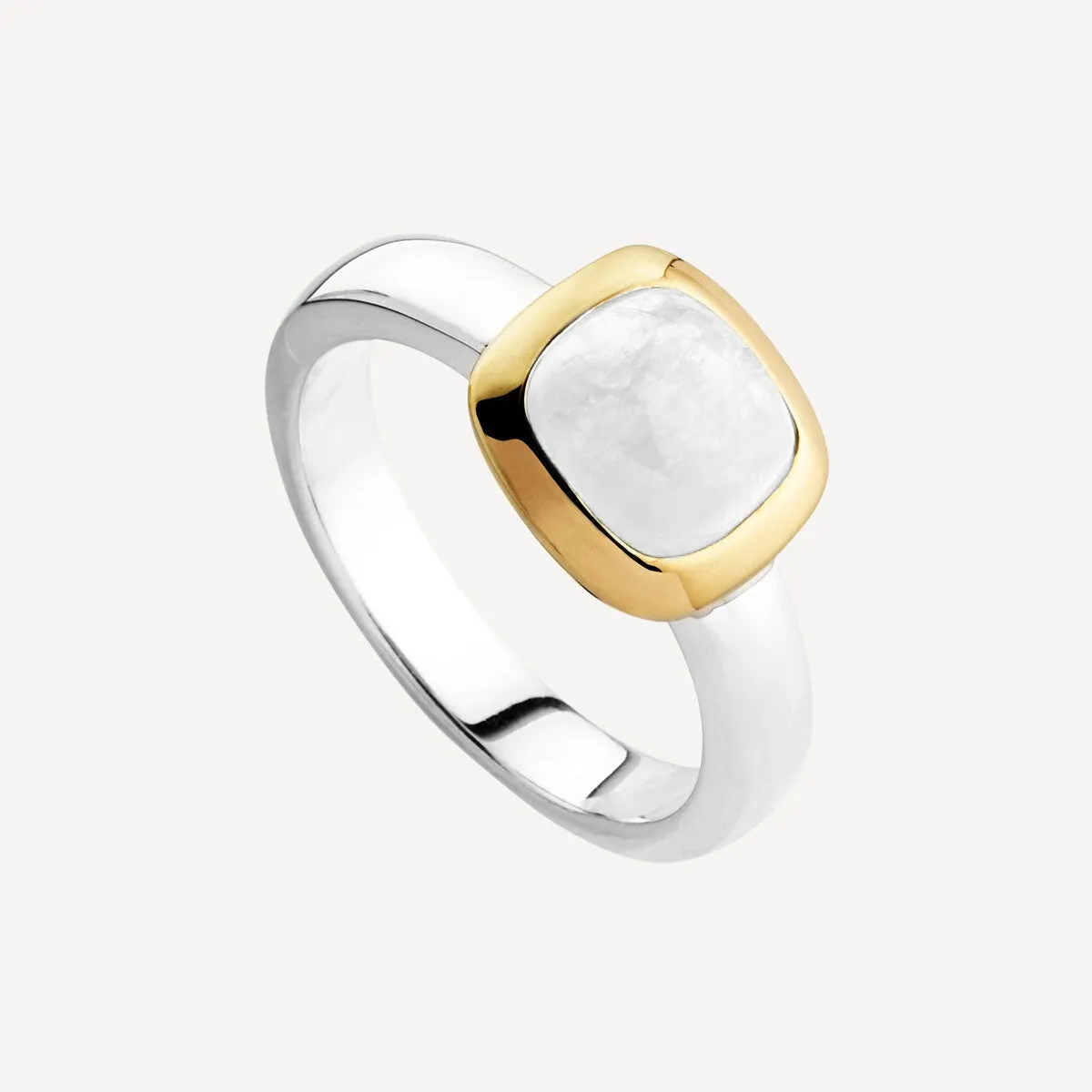 Aura Two-tone Moonstone Ring