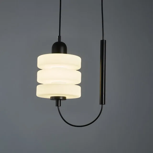 Bedside glass pendant lamp Nordic TV wall dining table bar designer minimalist line pendant light