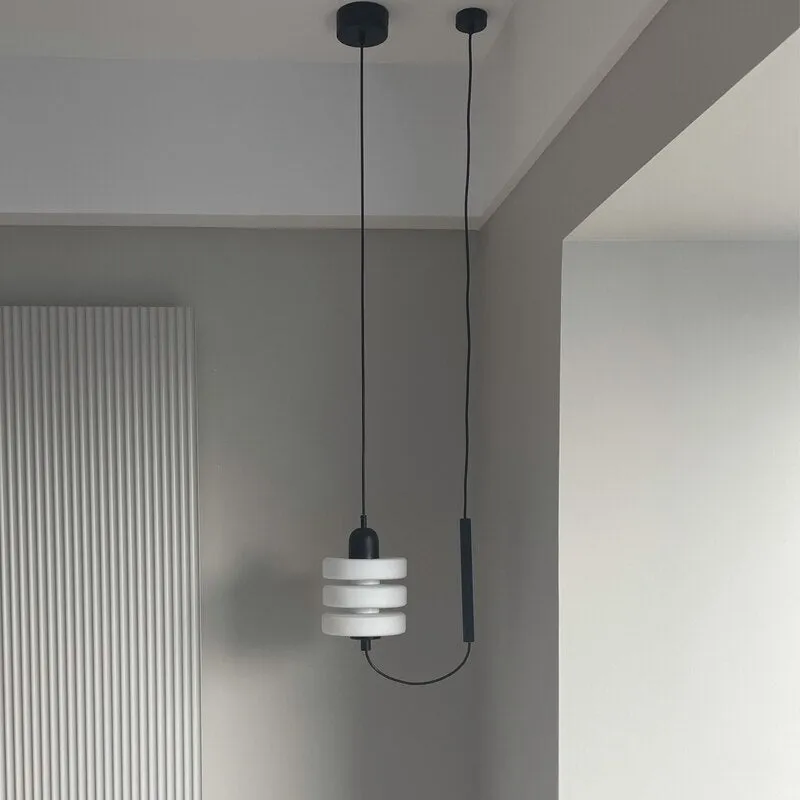 Bedside glass pendant lamp Nordic TV wall dining table bar designer minimalist line pendant light