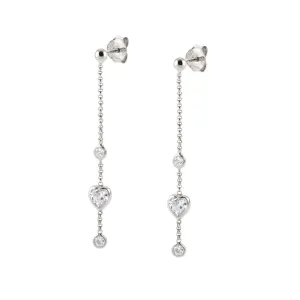 Bella Drop Earrings with Hearts - Silver - 142688/001 Bella Drop Earrings with Hearts - Silver - 142688/001
