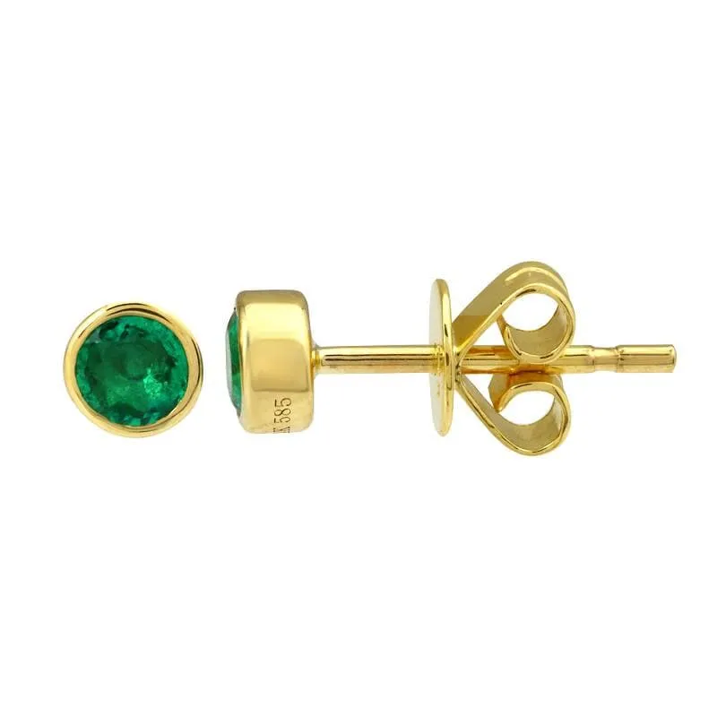 Birthstone Bezel Stud Earrings