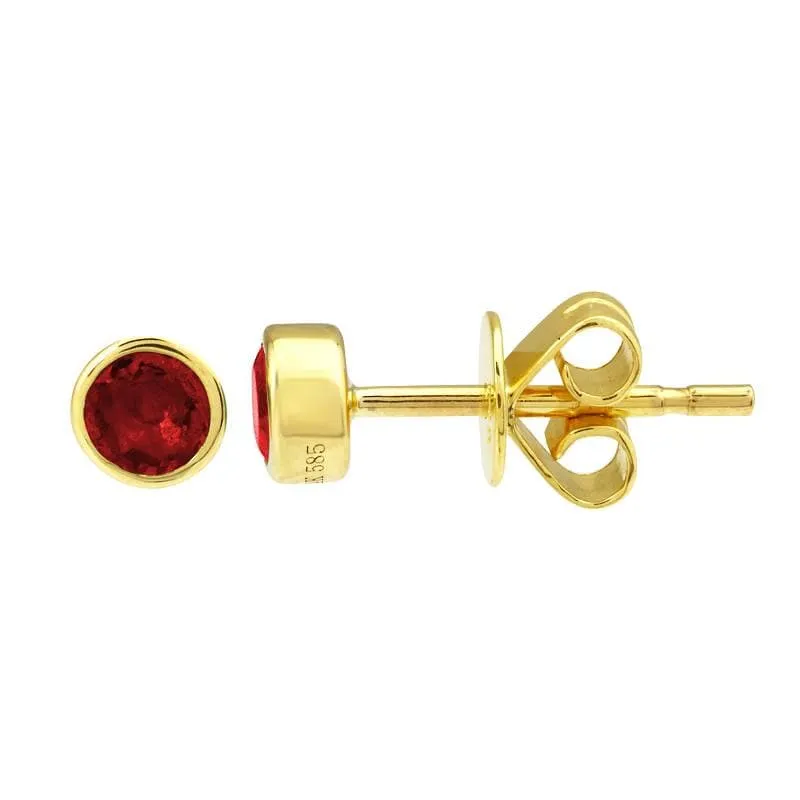 Birthstone Bezel Stud Earrings