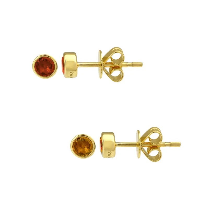 Birthstone Bezel Stud Earrings