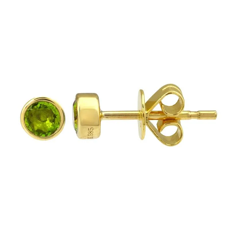 Birthstone Bezel Stud Earrings