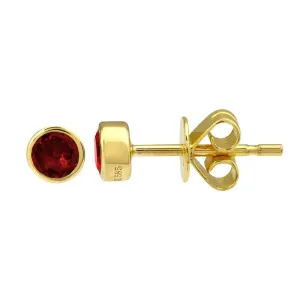 Birthstone Bezel Stud Earrings