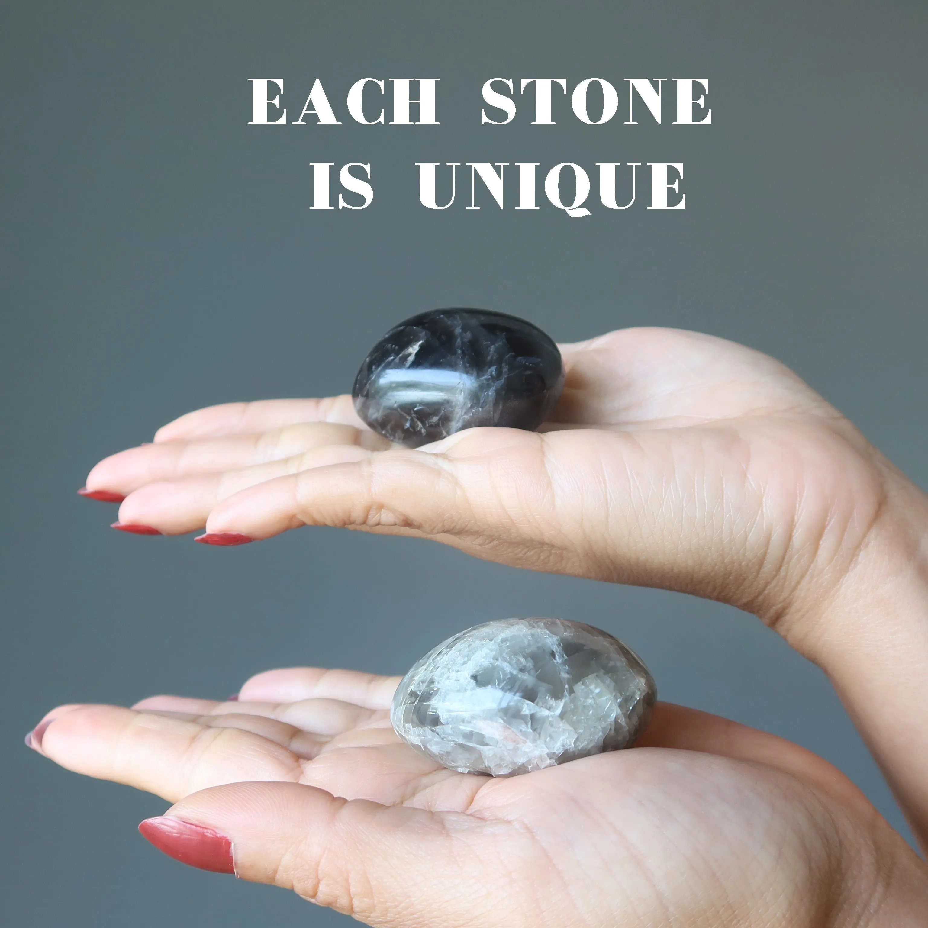 Black Moonstone Palm Stone Moon Protection