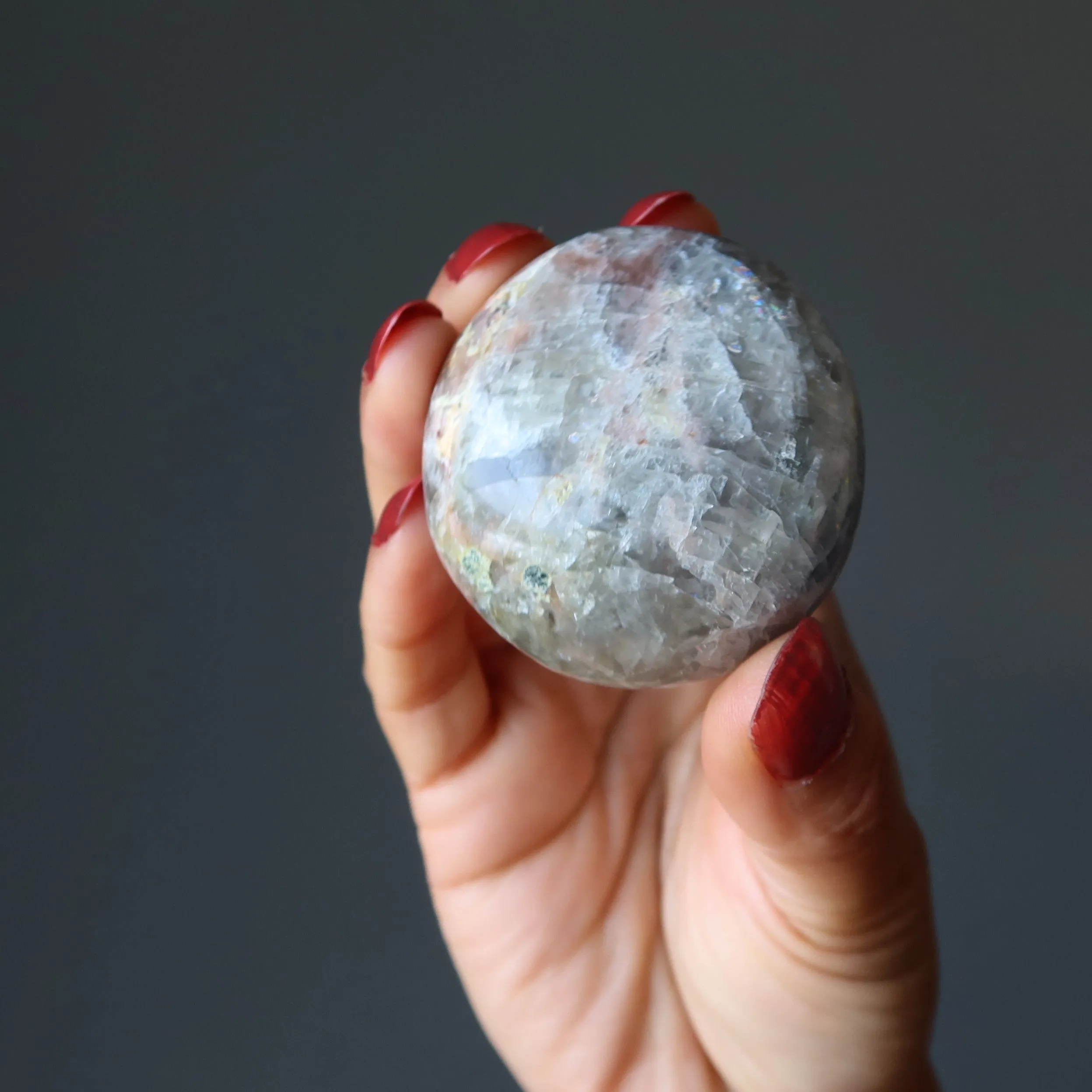 Black Moonstone Palm Stone Moon Protection