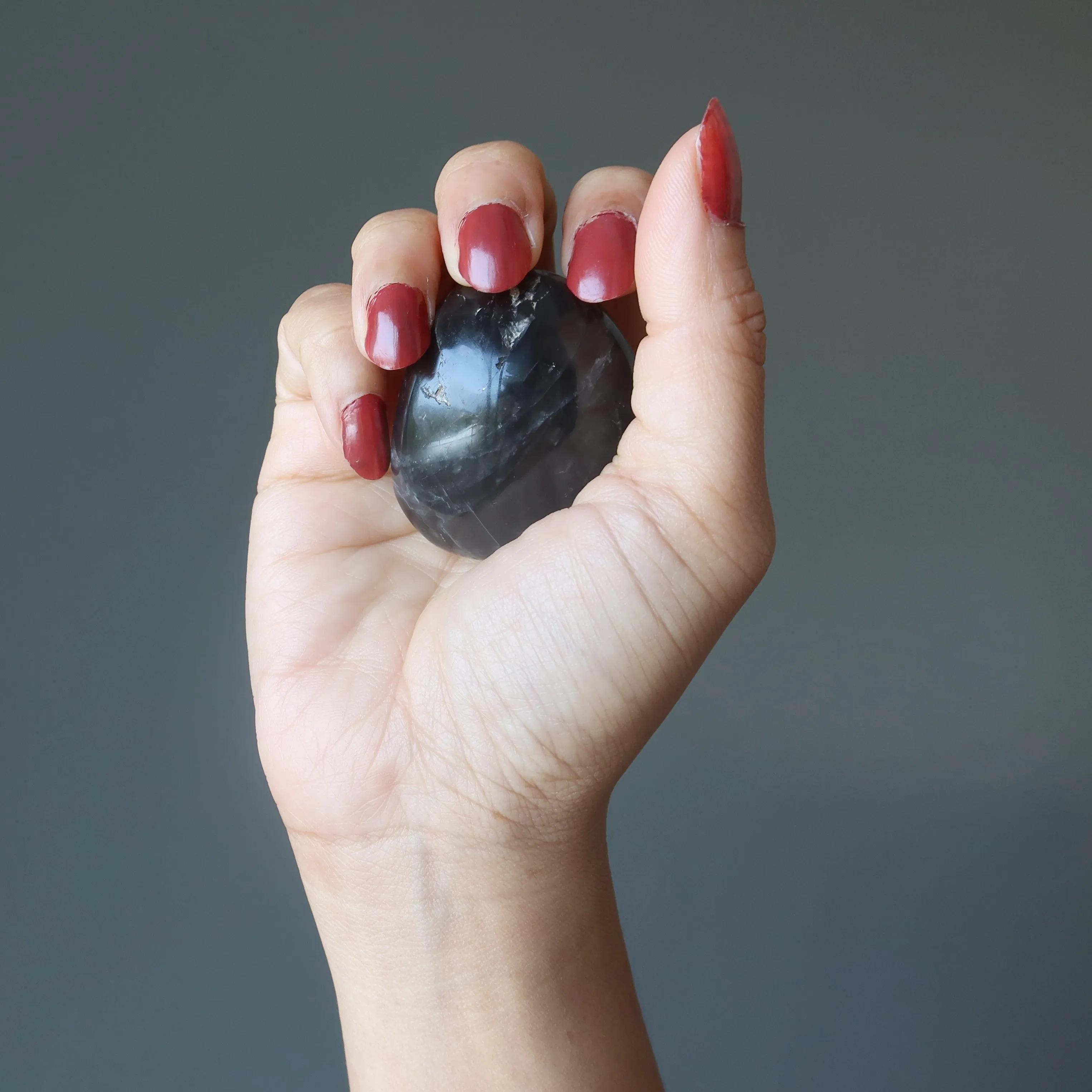 Black Moonstone Palm Stone Moon Protection