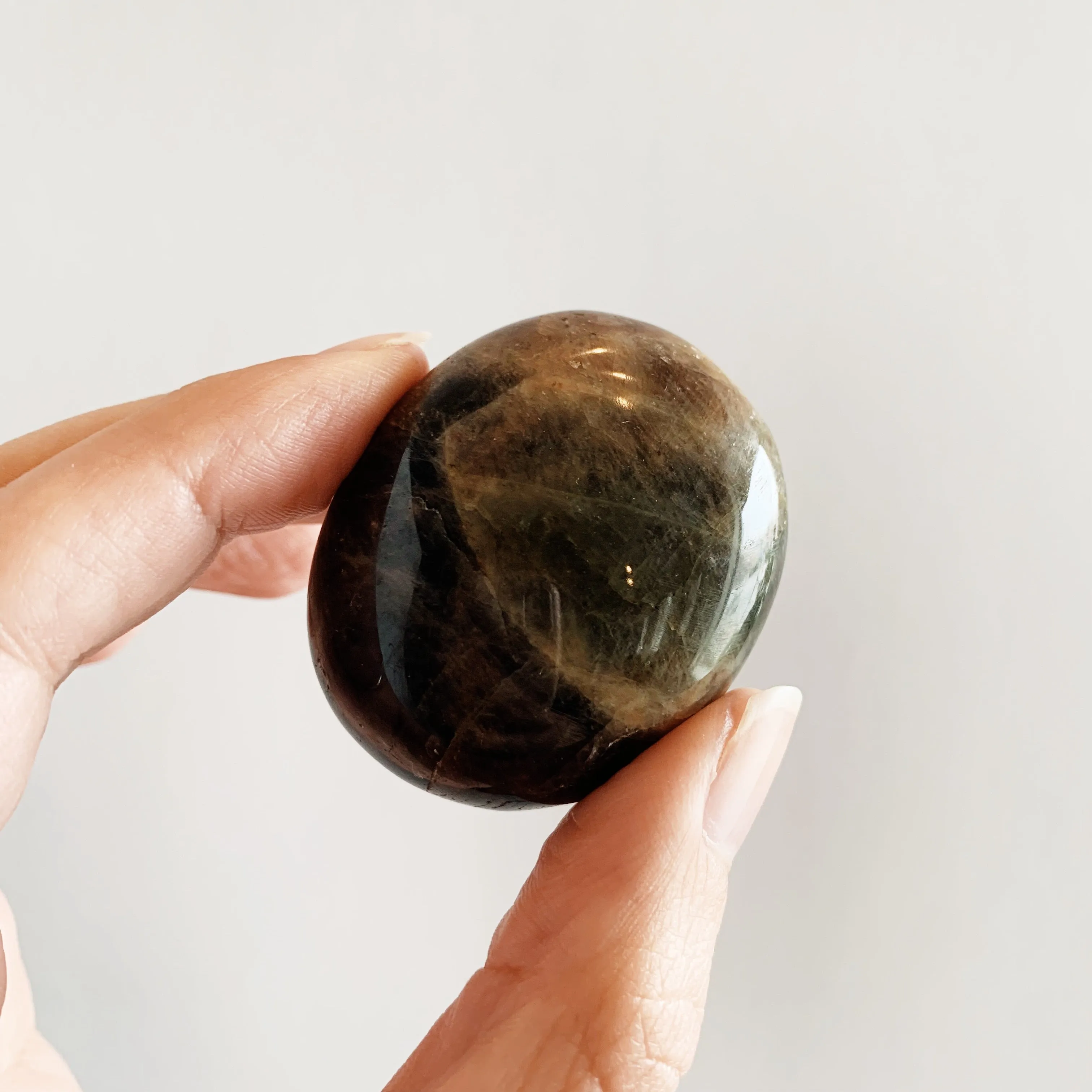 Black Moonstone Palm Stone