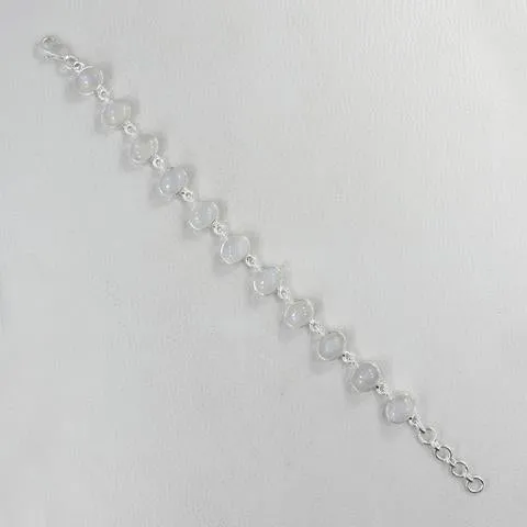 Blue Fire Rainbow Moonstone Bracelet