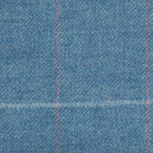 Blue With Aqua And Pink Check Moonstone Tweed All Wool
