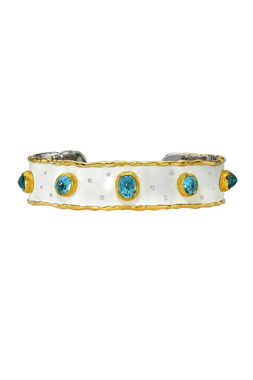 Blue Zircon Frosted Enamel Bracelet