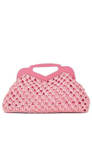 BTB Los Angeles Nadiya Crochet Clutch in Coral