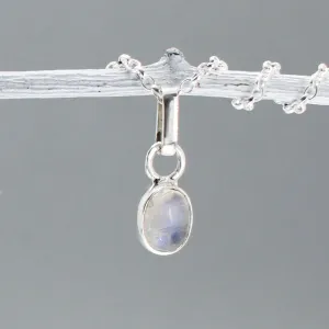 Candy - Rainbow Moonstone Oval Silver Pendant