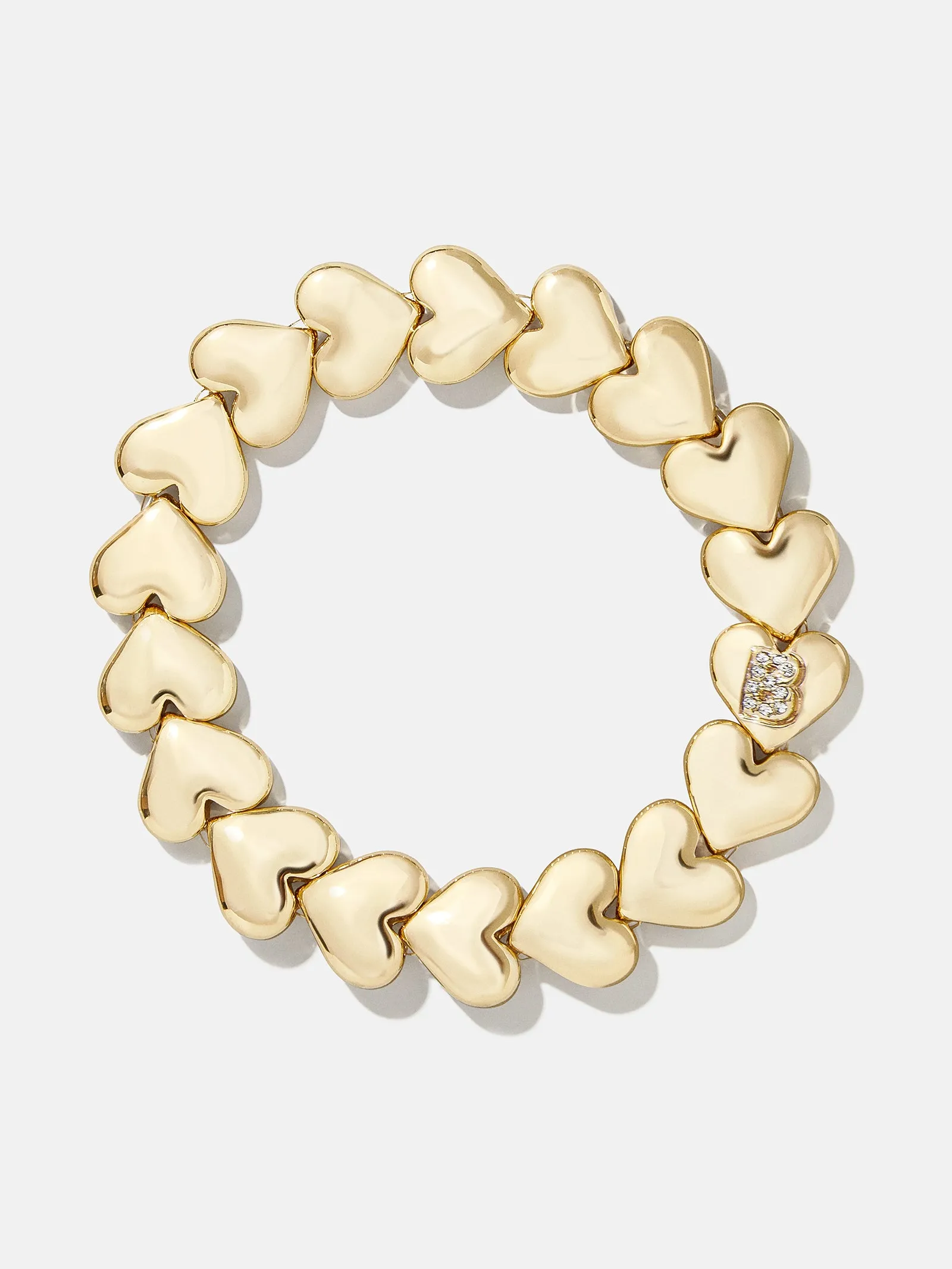 Caroline Initial Bracelet - Clear/Gold