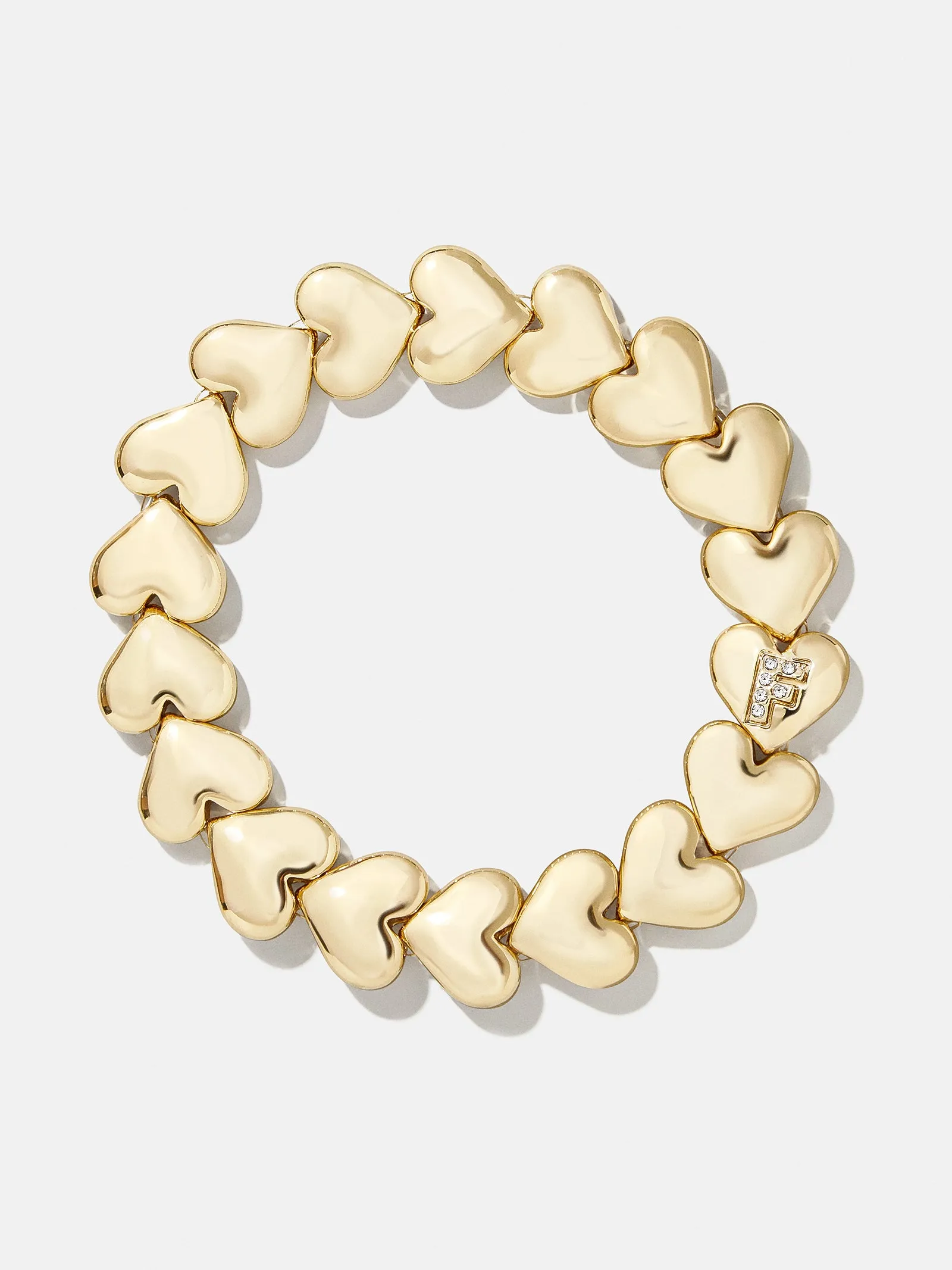 Caroline Initial Bracelet - Clear/Gold