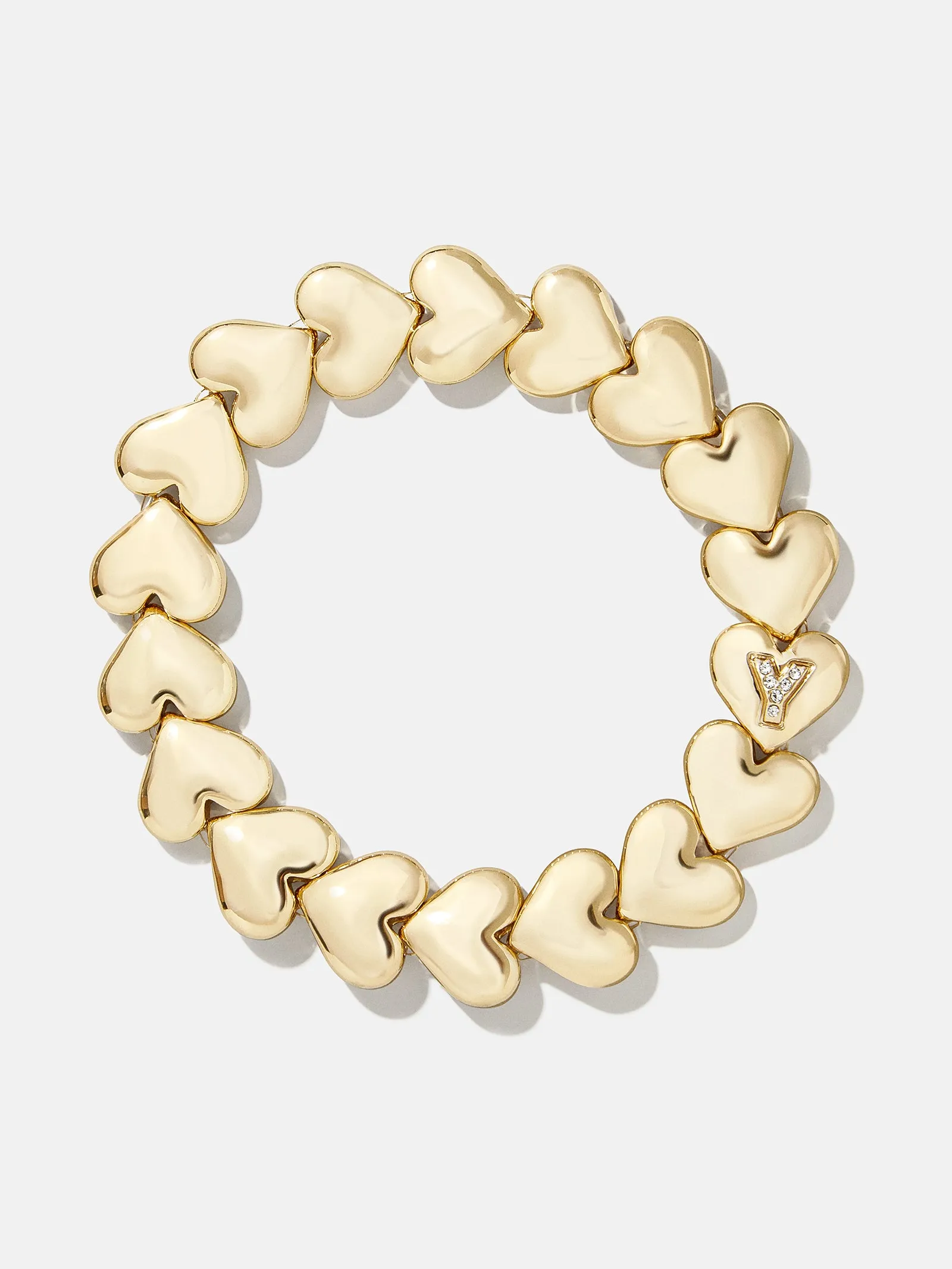 Caroline Initial Bracelet - Clear/Gold