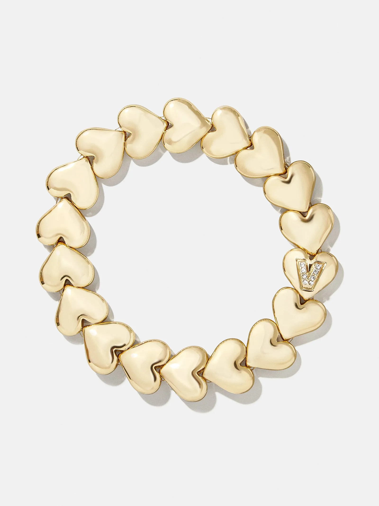 Caroline Initial Bracelet - Clear/Gold