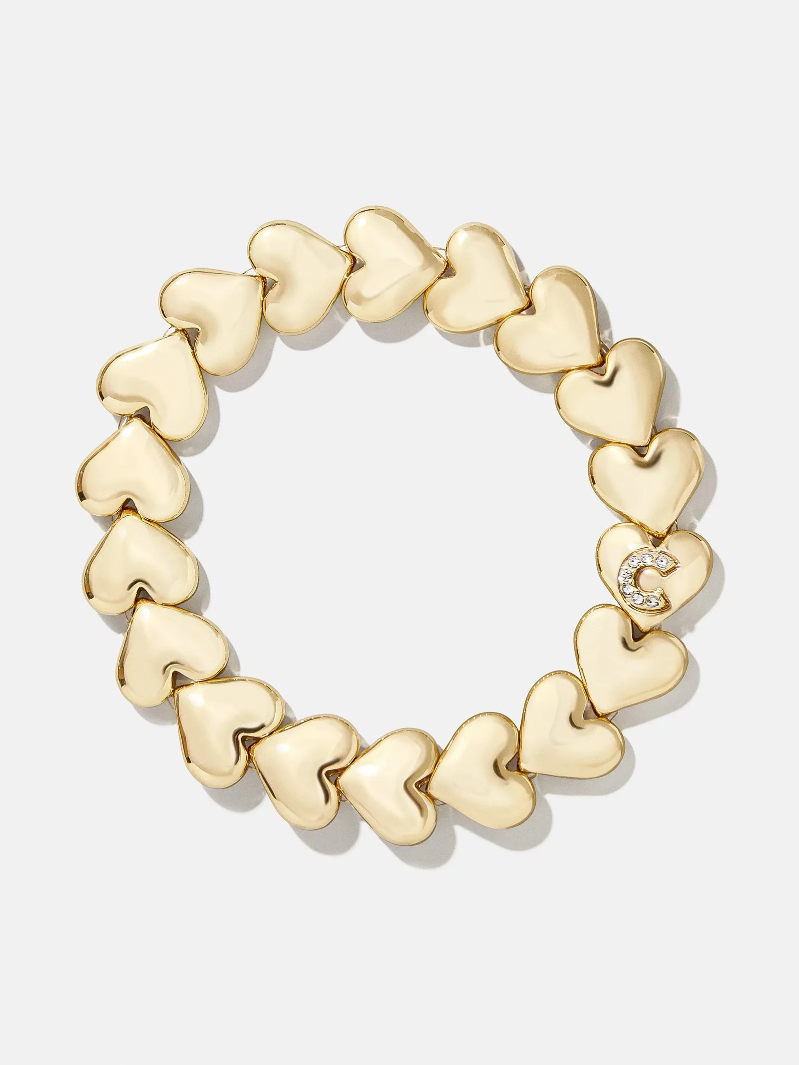 Caroline Initial Bracelet - Clear/Gold