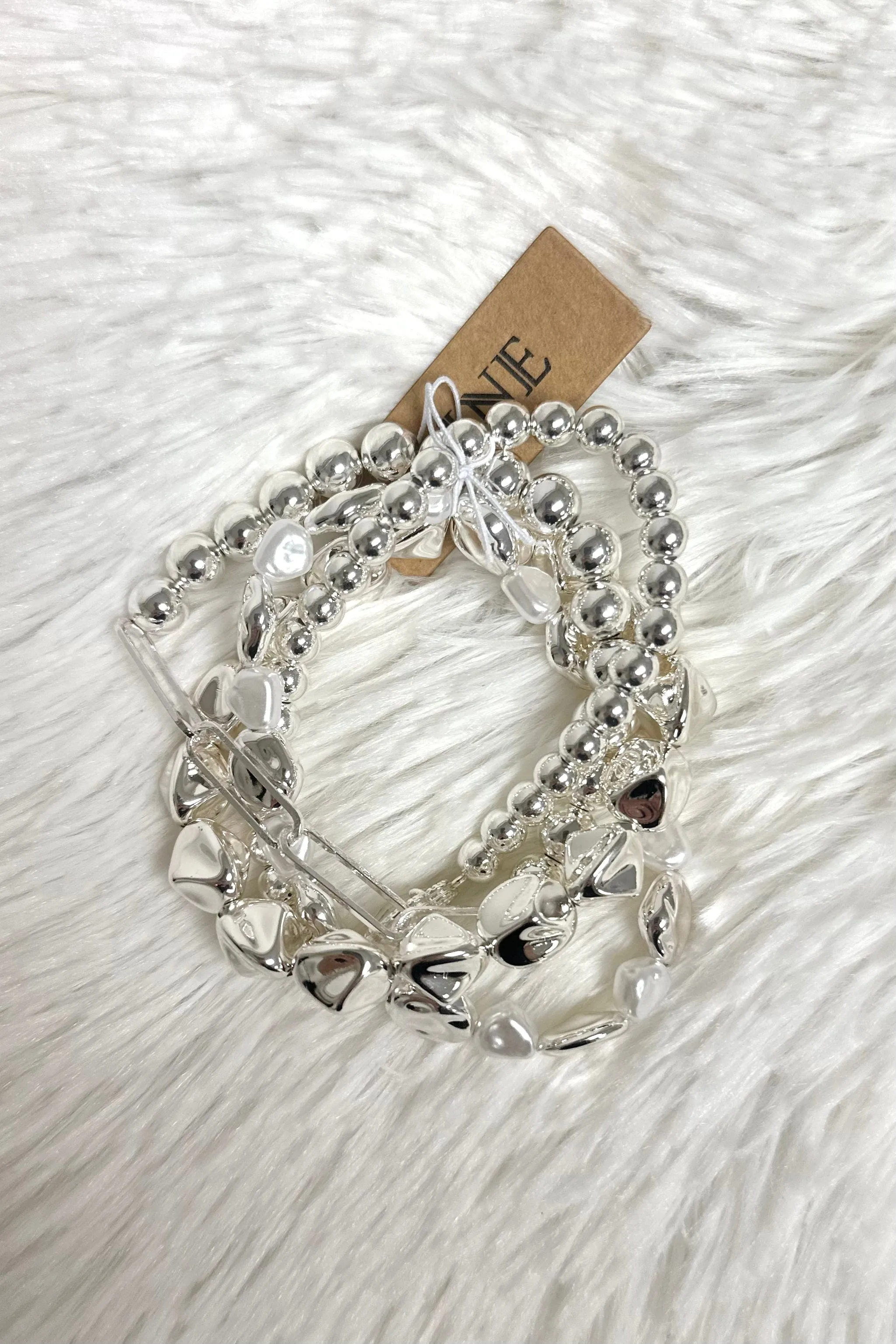 CB2186 Dorianne Metallic Beaded Bracelet Set