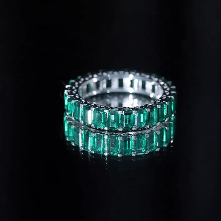 Certified Lab Created Emerald Full Eternity Ring