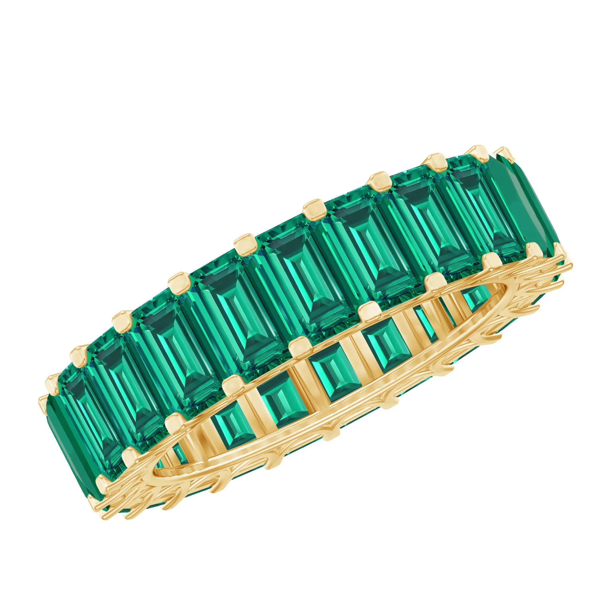 Certified Lab Created Emerald Full Eternity Ring