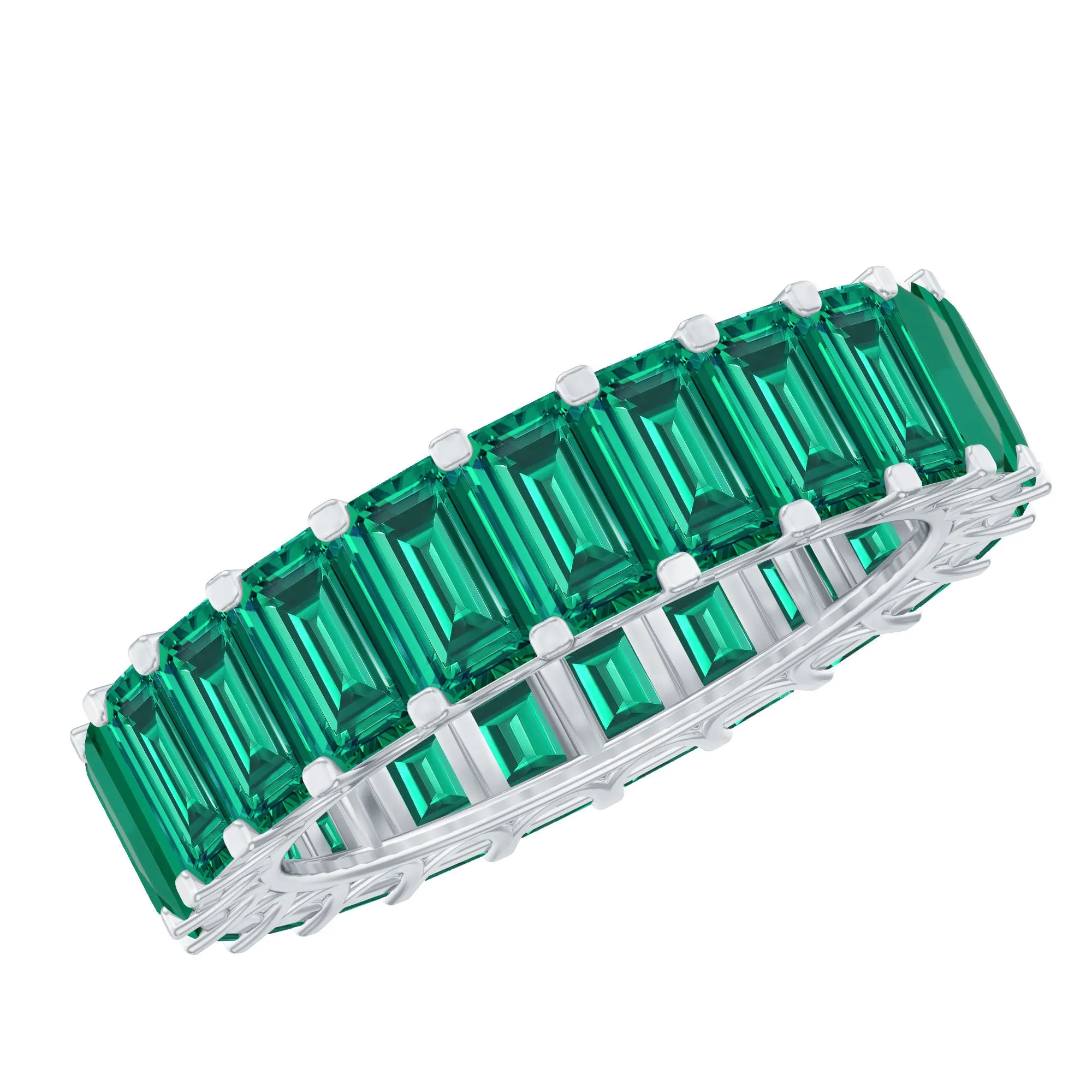 Certified Lab Created Emerald Full Eternity Ring