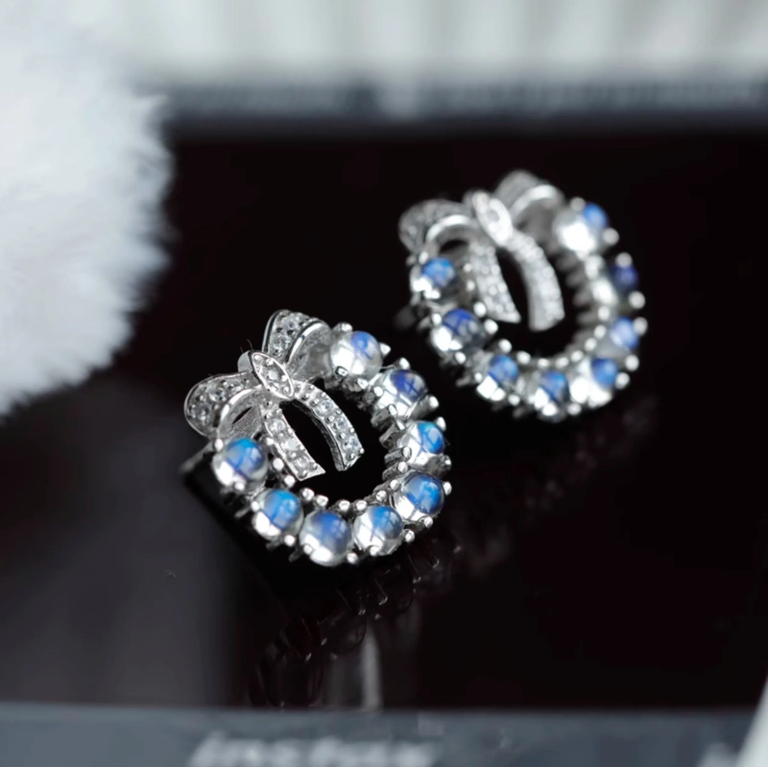 Charm Moonstone Earrings Silver Stud Earrings For Women
