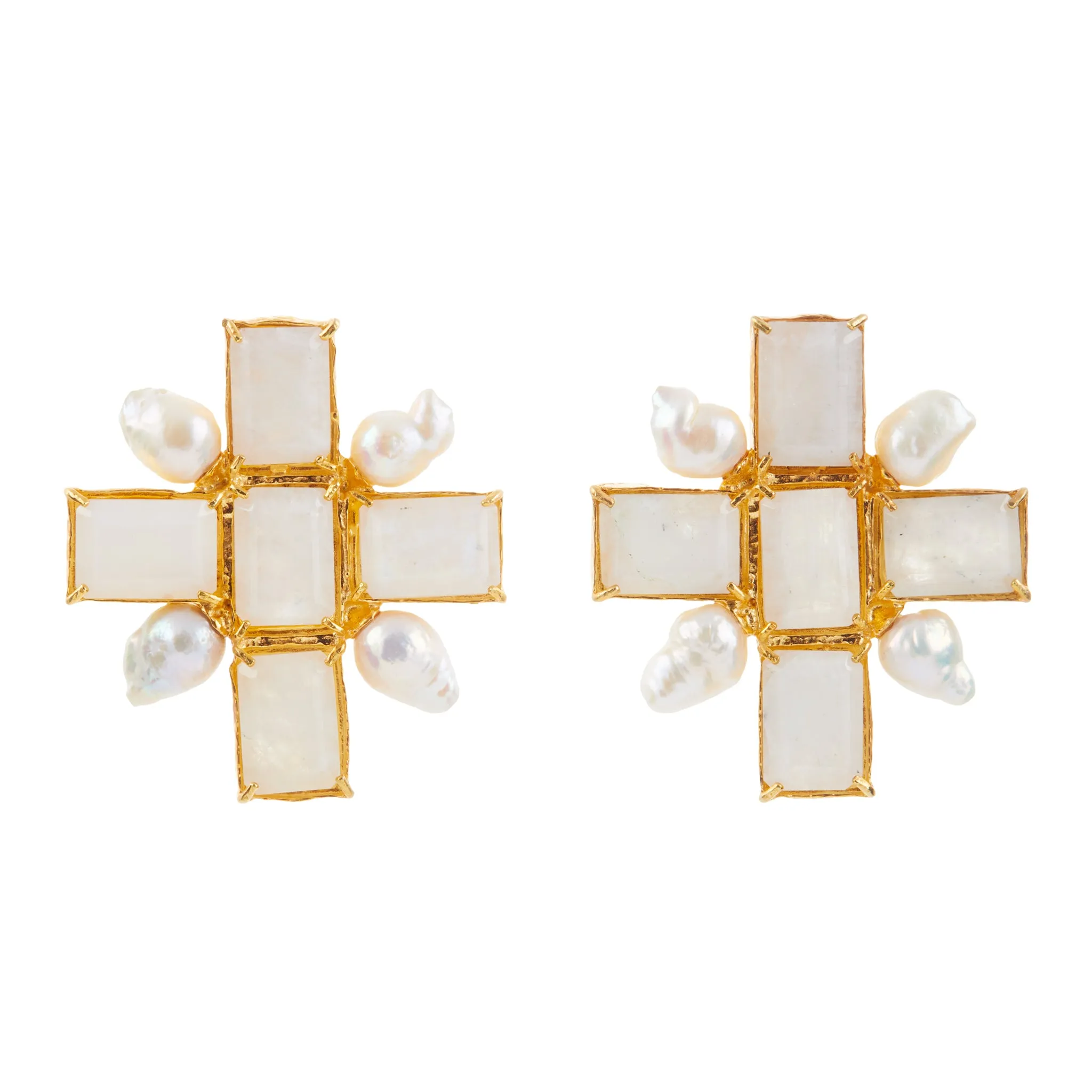 Cinda Earrings White