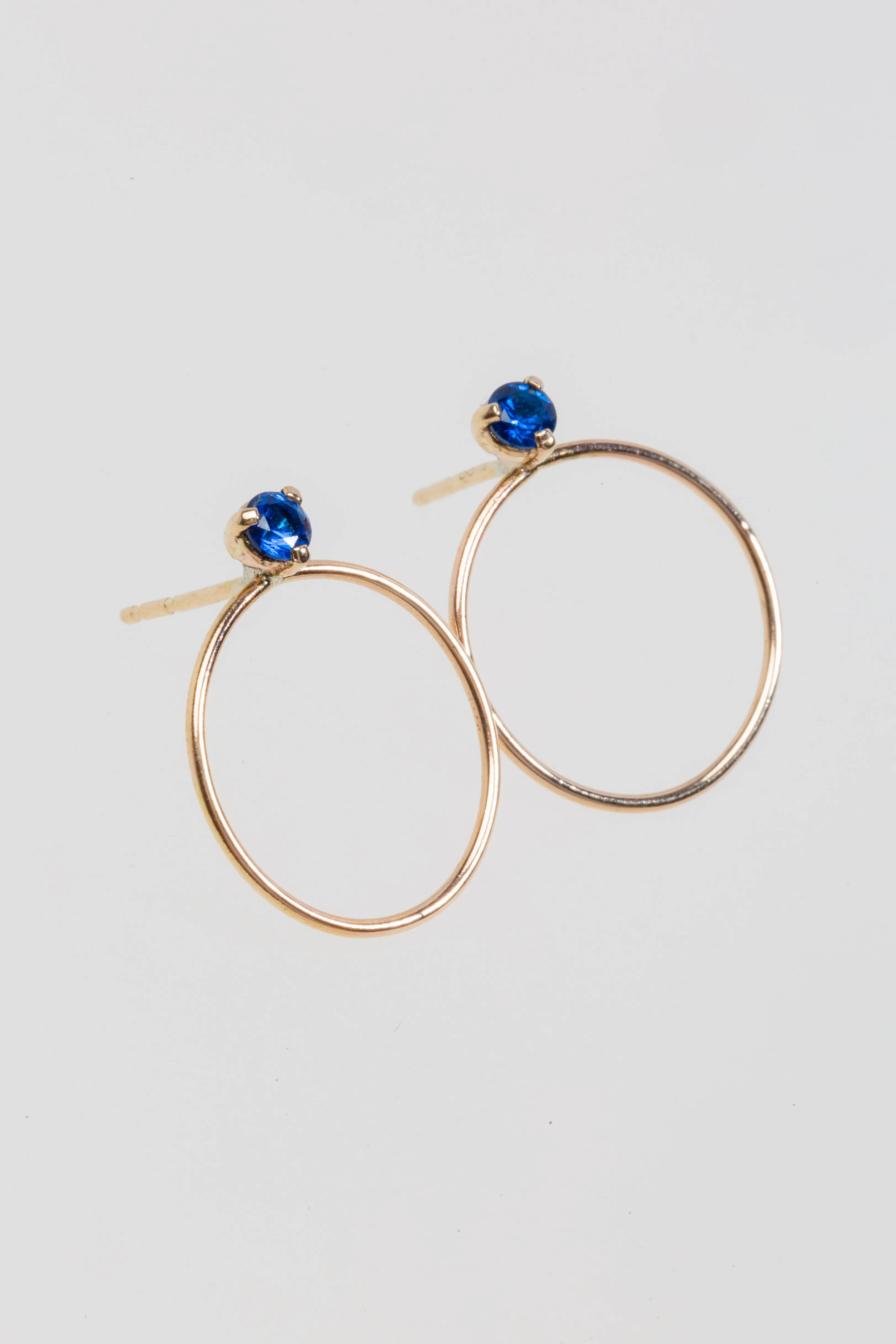Circle Stone Earrings - Medium