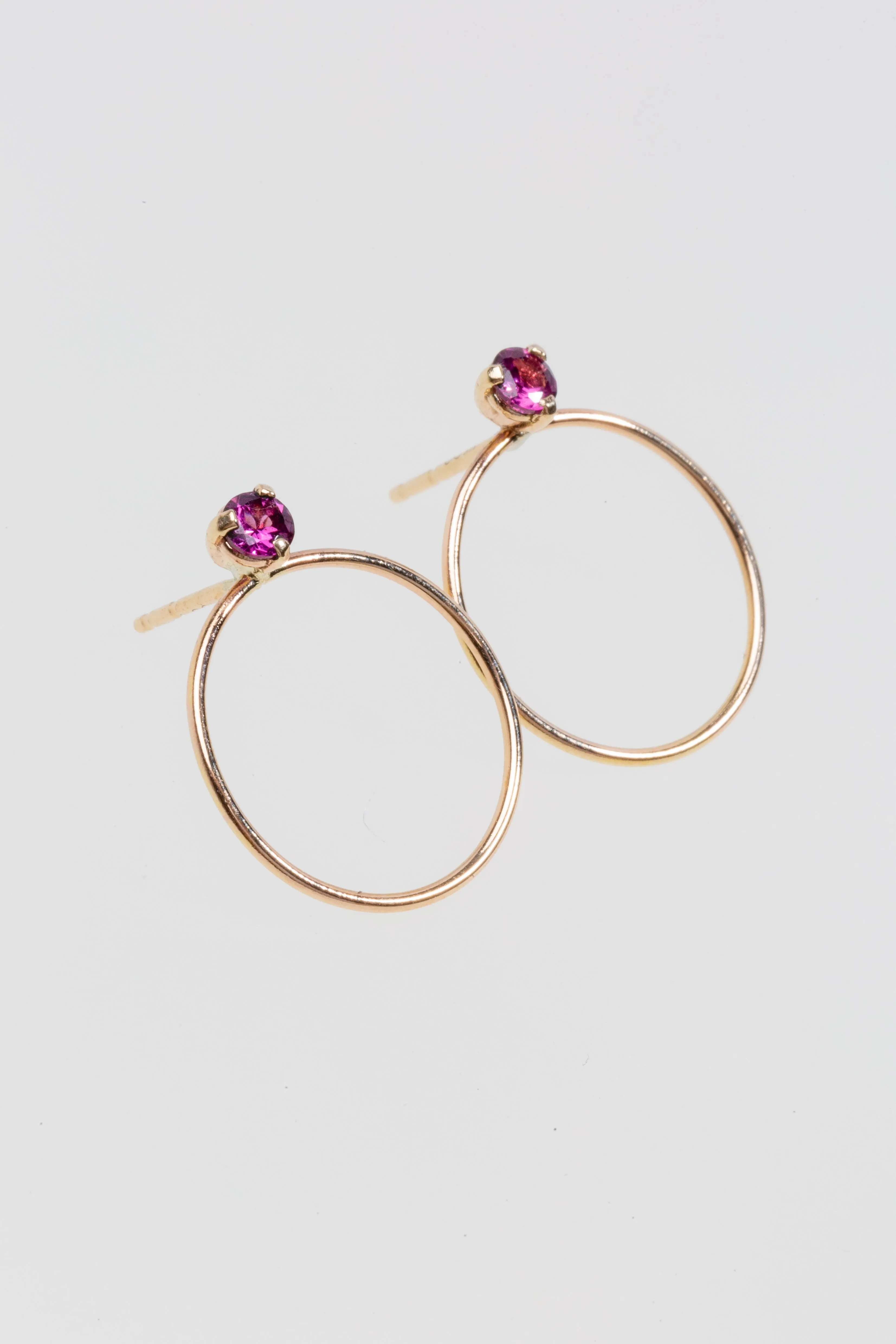 Circle Stone Earrings - Medium