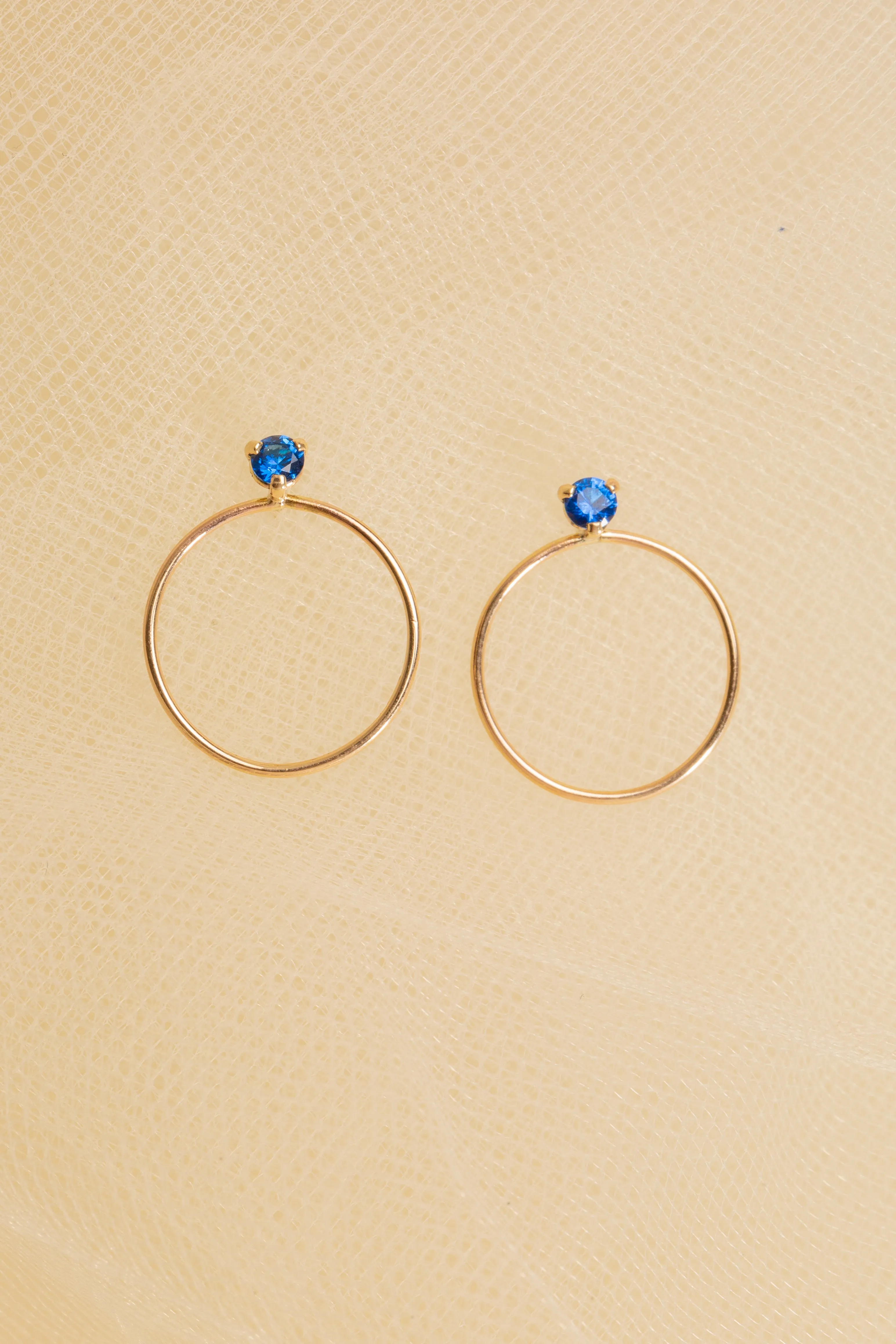 Circle Stone Earrings - Medium