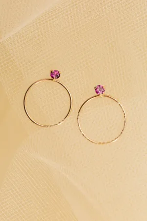 Circle Stone Earrings - Medium