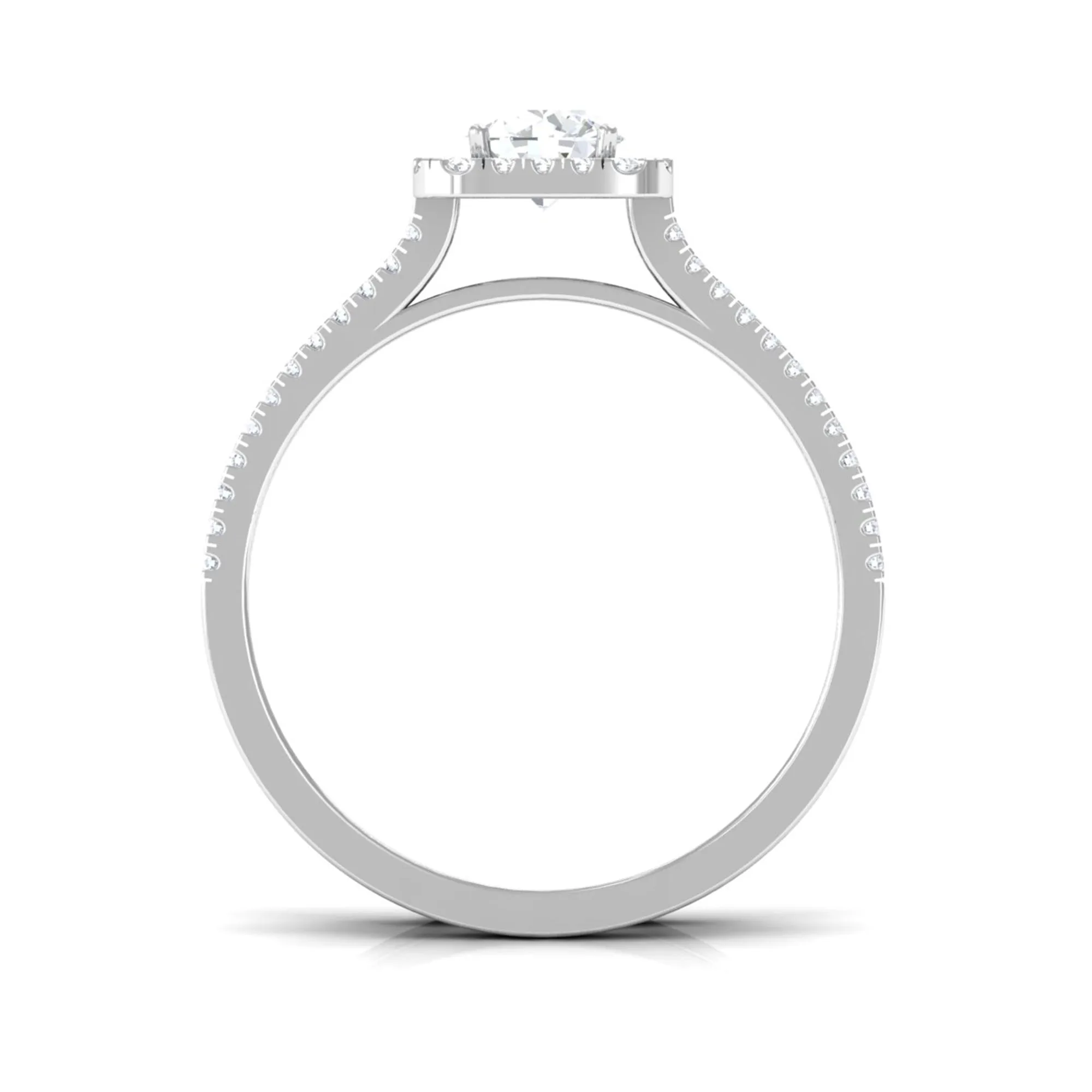 Classic Moissanite Double Band Engagement Ring