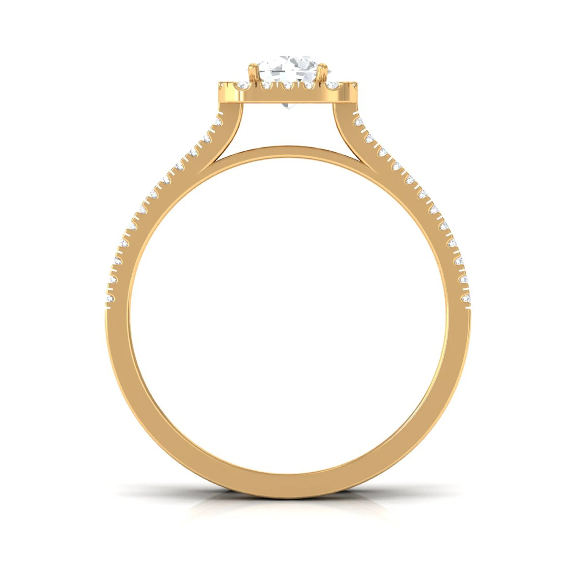 Classic Moissanite Double Band Engagement Ring