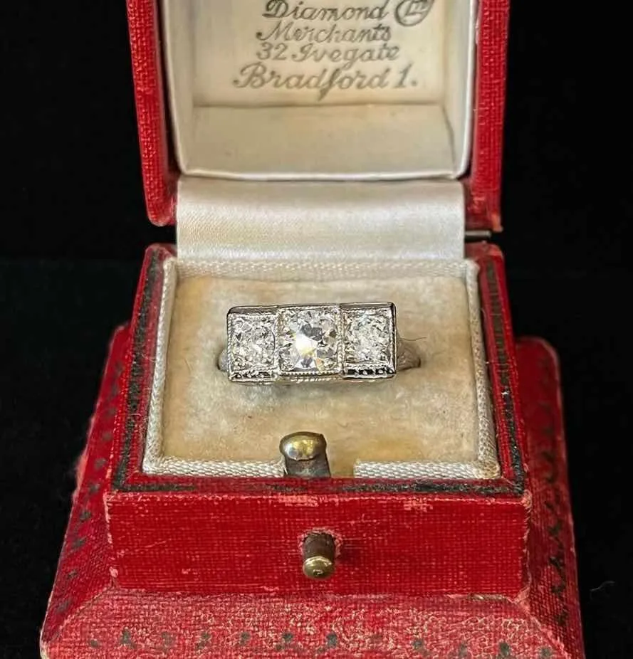 Contemporary Three Stone Diamond Trilogy Ring