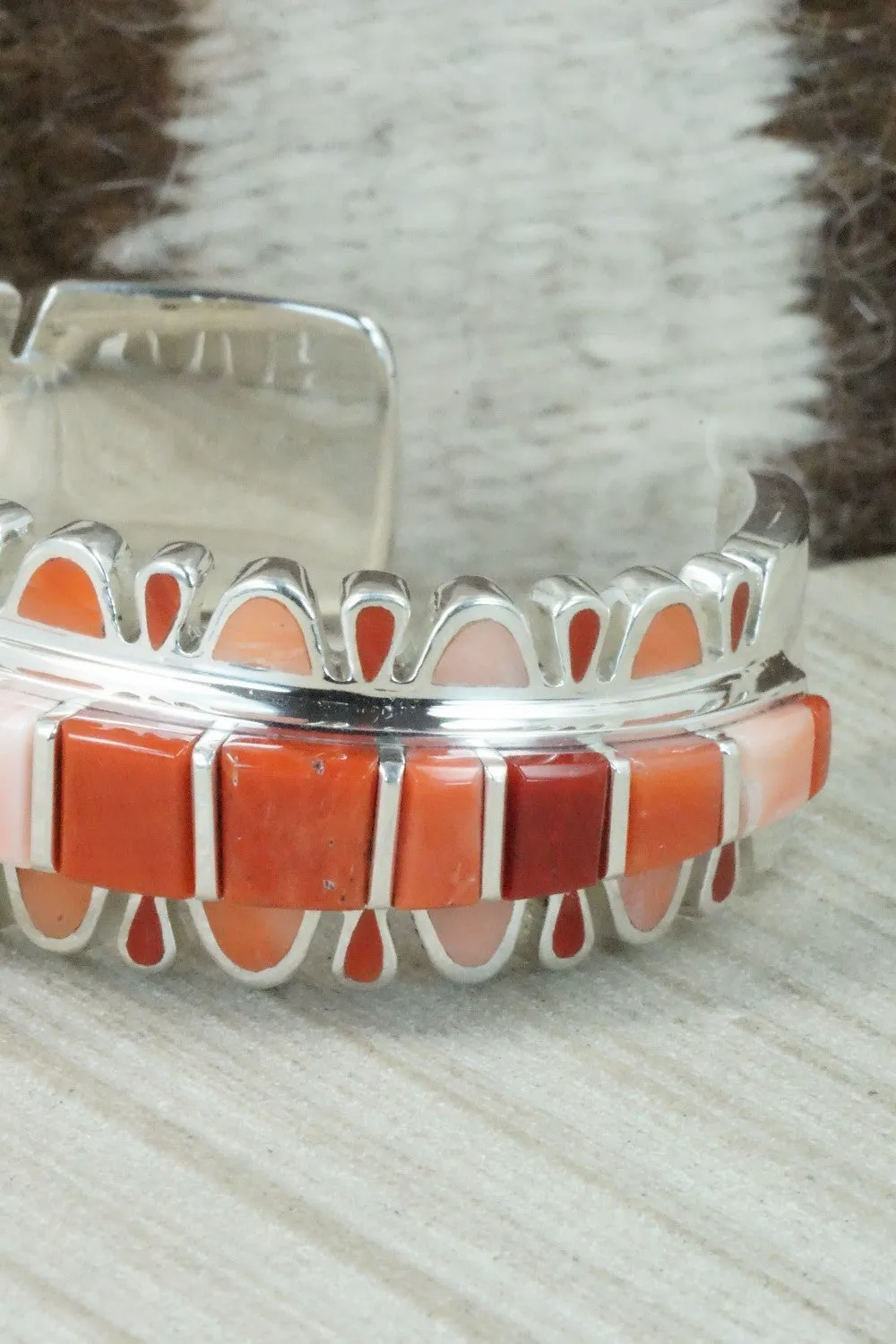 Coral & Sterling Silver Bracelet - Vernon Haskie