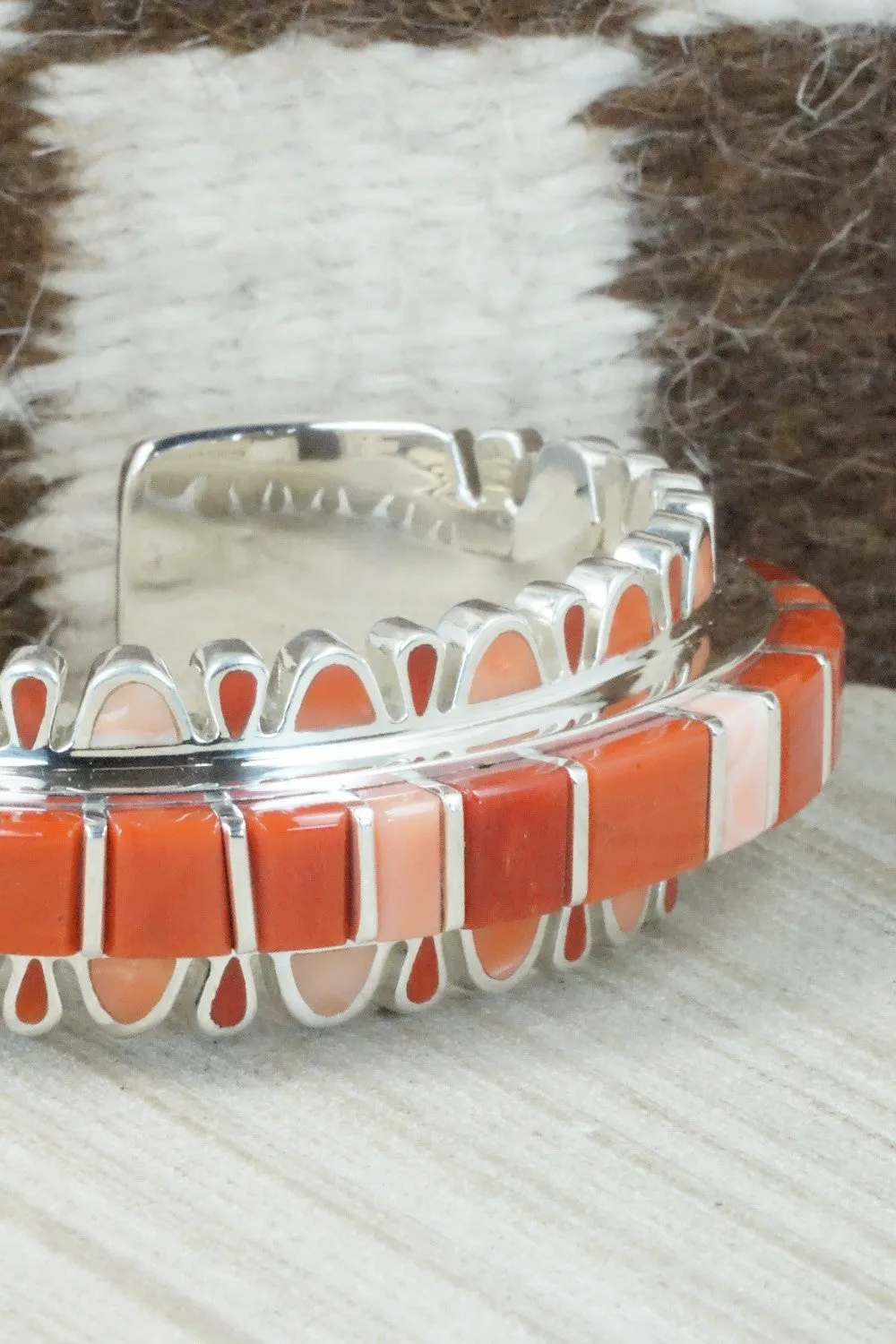 Coral & Sterling Silver Bracelet - Vernon Haskie
