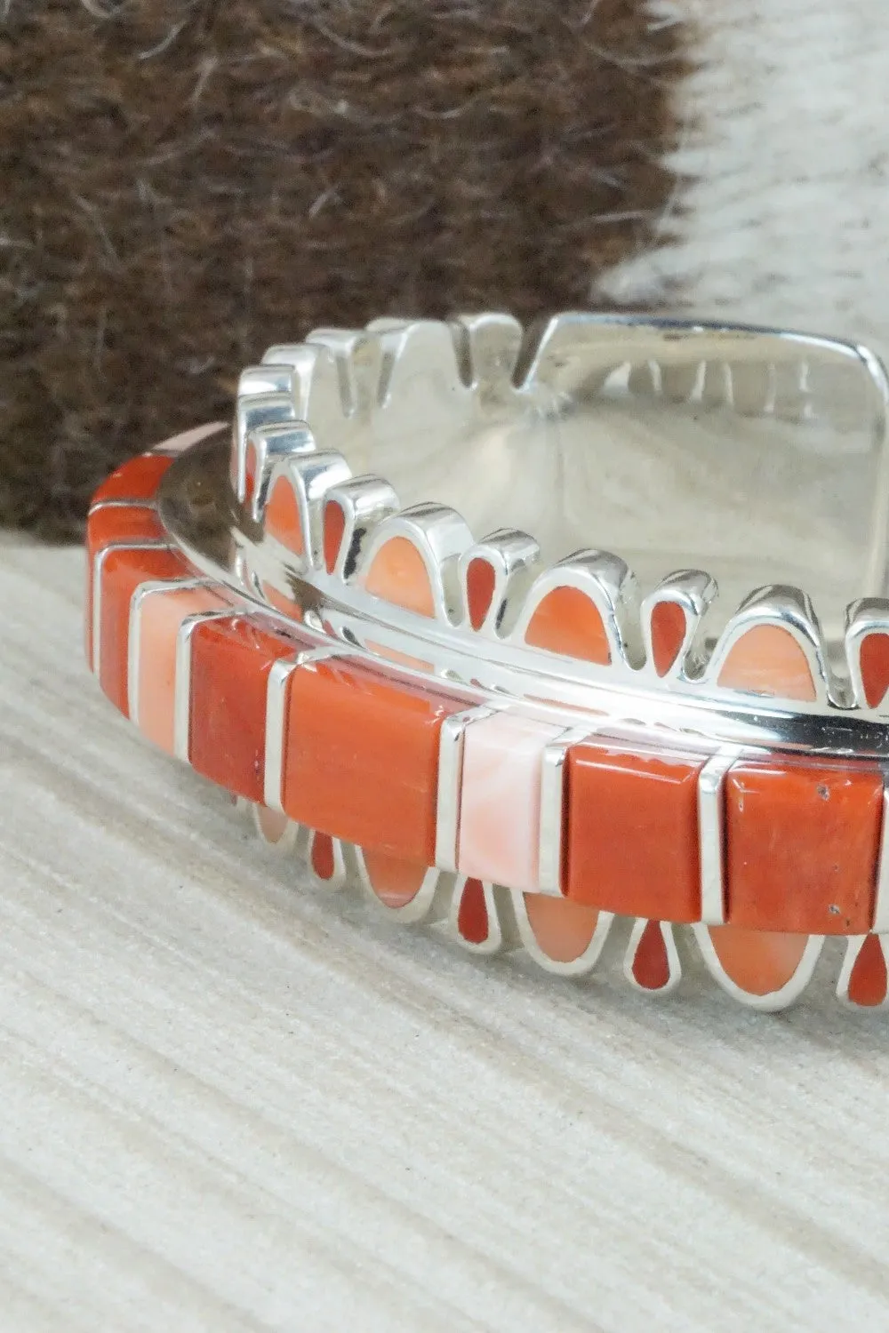 Coral & Sterling Silver Bracelet - Vernon Haskie