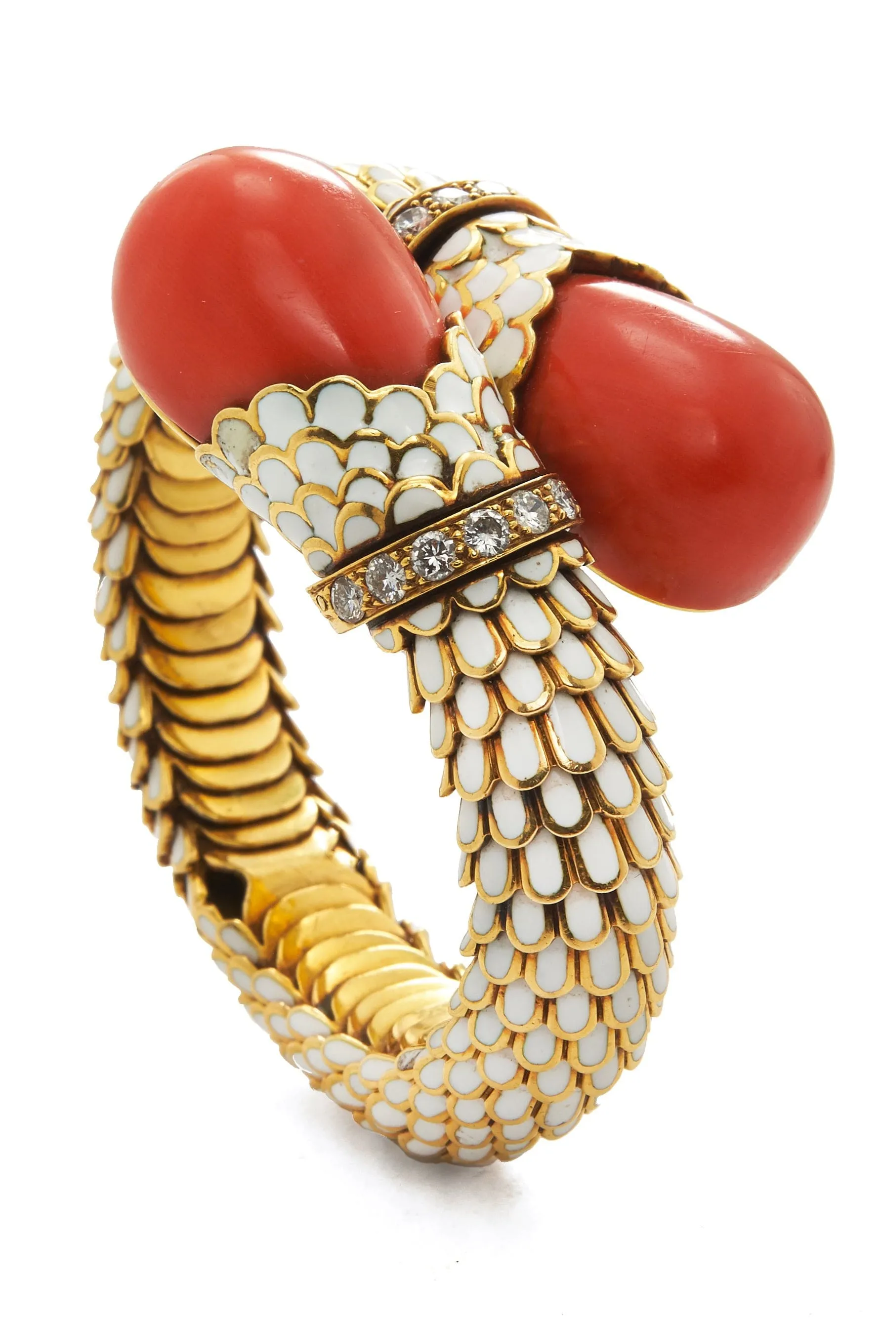 Coral Crossover Bracelet